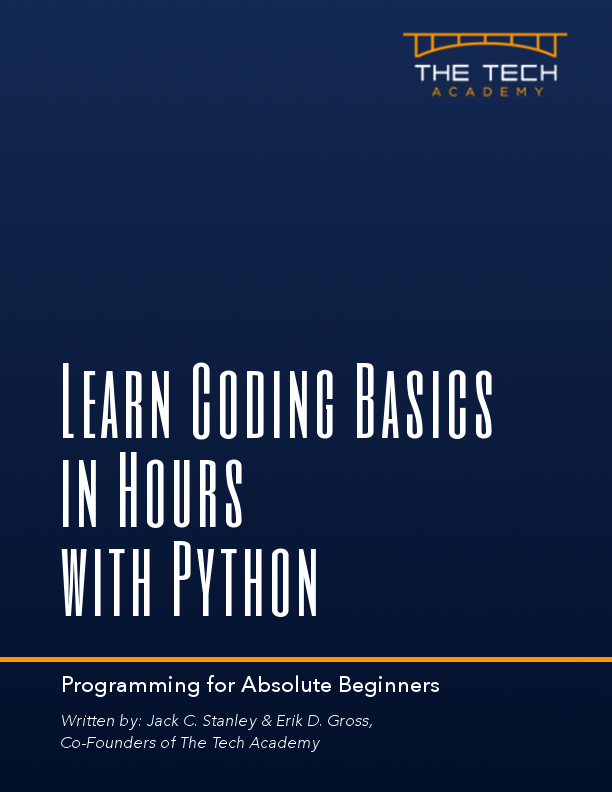 Learn Coding Basics in Hours with Python Tech Academy book, intro to programming language for beginners